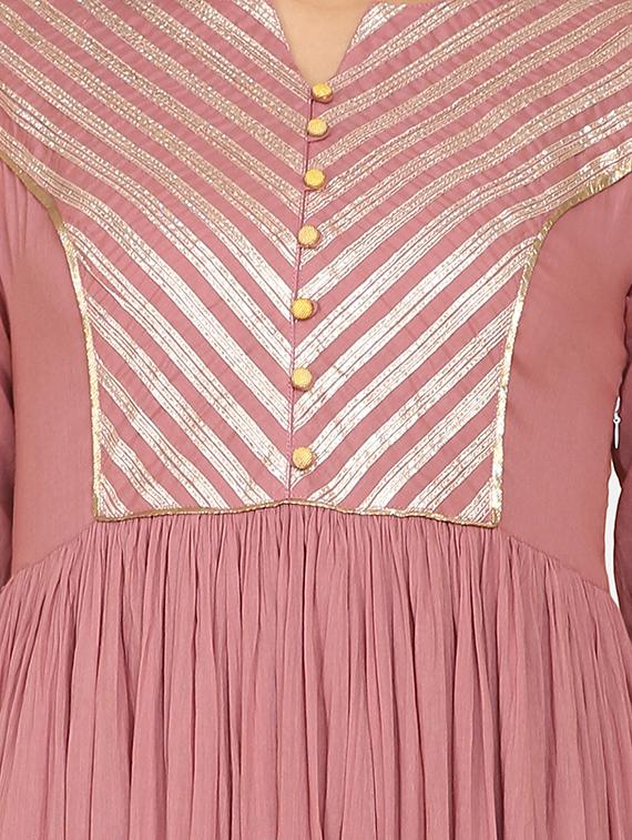 pink cotton flared gown - 17469718 - Zoom Image - 4