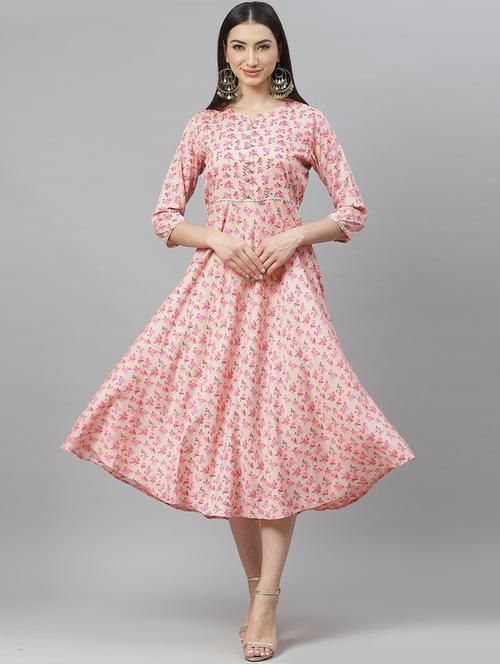 floral flared dress - 17470152 - Standard Image - 1