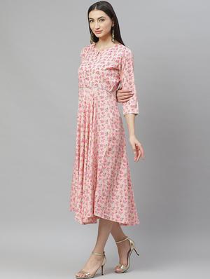 floral flared dress - 17470152 - Standard Image - 2