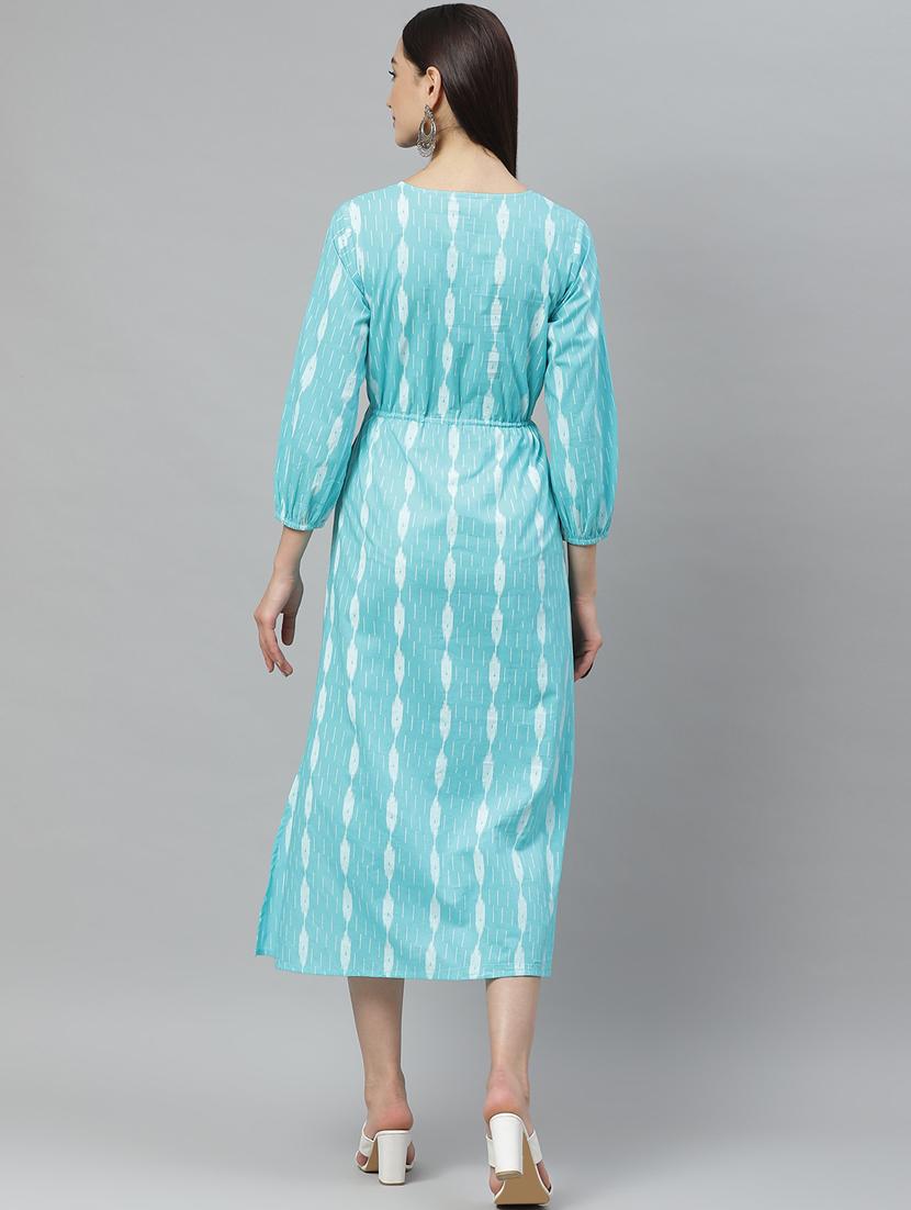 notch neck printed dress - 17470153 - Zoom Image - 3