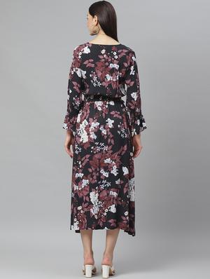 smocked waist floral flared dress - 17470155 - Standard Image - 3