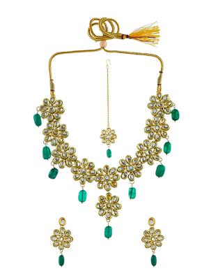 gold brass necklaces and earring - 17470180 - Standard Image - 2