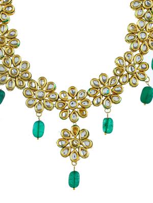gold brass necklaces and earring - 17470180 - Standard Image - 3