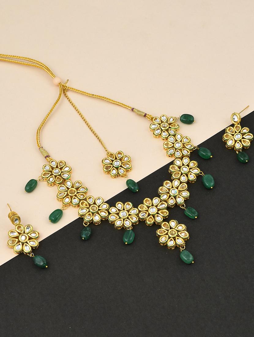 gold brass necklaces and earring - 17470180 - Zoom Image - 1