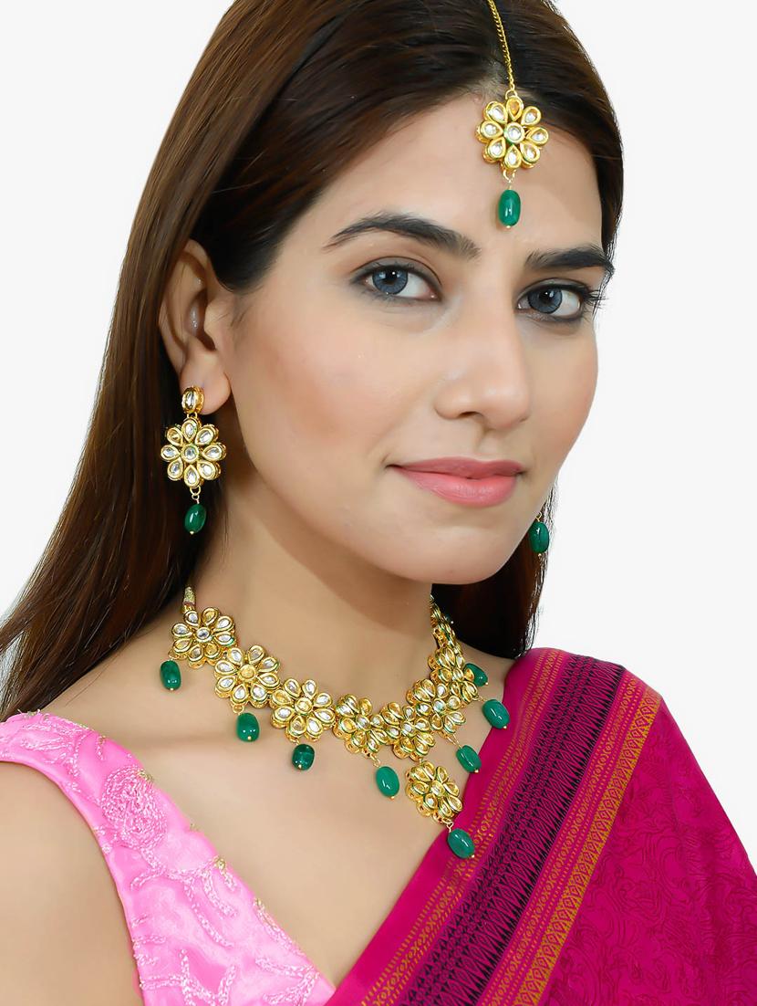 gold brass necklaces and earring - 17470180 - Zoom Image - 6