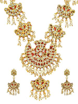 gold brass necklaces and earring - 17470211 - Standard Image - 3