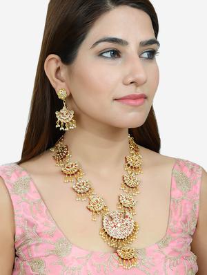 gold brass necklaces and earring - 17470211 - Standard Image - 5