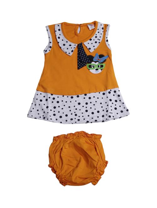 orange cotton blend frock - 17470274 - Standard Image - 1