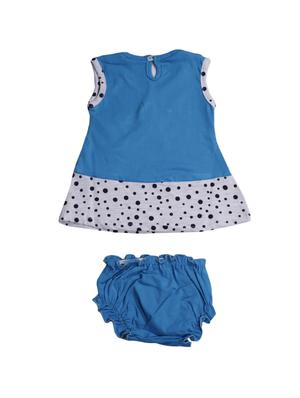 blue cotton blend frock - 17470276 - Standard Image - 2