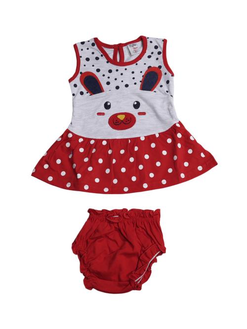 red cotton blend frock - 17470279 - Standard Image - 1