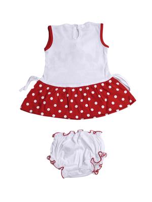 red cotton blend frock - 17470282 - Standard Image - 2