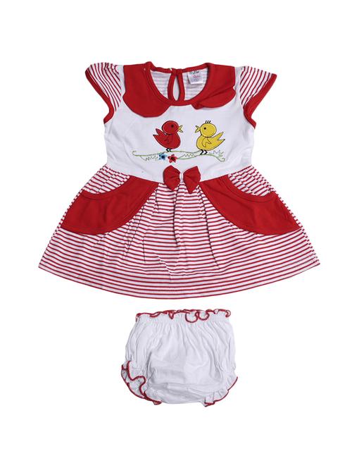 red cotton blend frock - 17470284 - Standard Image - 1