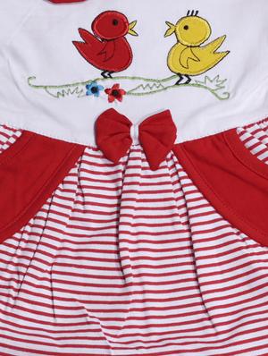 red cotton blend frock - 17470284 - Standard Image - 3