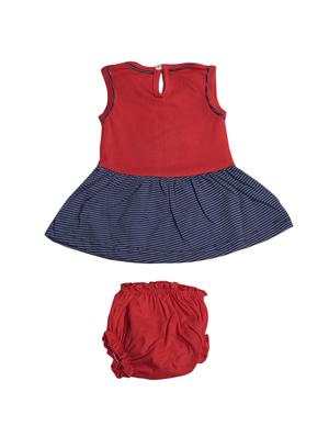 red cotton blend frock - 17470290 - Standard Image - 2