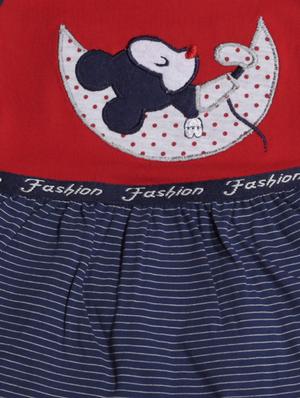 red cotton blend frock - 17470290 - Standard Image - 3