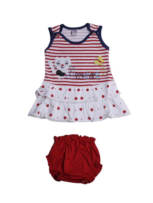 red cotton blend frock - 17470294 - Standard Image - 1