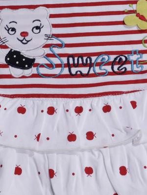 red cotton blend frock - 17470294 - Standard Image - 3