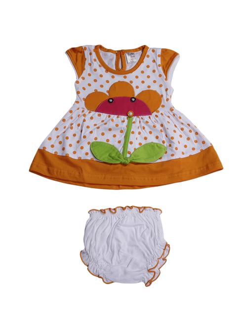 orange cotton blend frock - 17470299 - Standard Image - 1