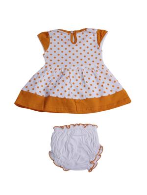 orange cotton blend frock - 17470299 - Standard Image - 2