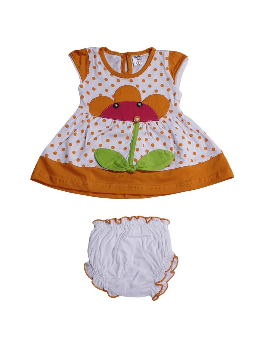 orange cotton blend frock - 17470299 - Zoom Image - 1