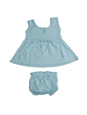 green cotton blend frock - 17470301 - Standard Image - 2