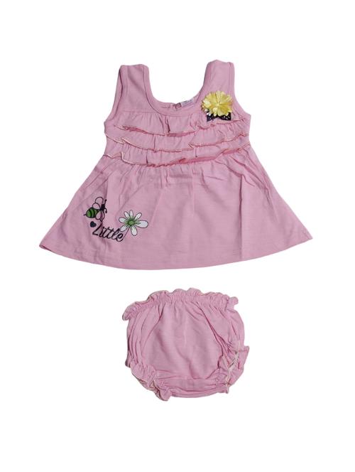 pink cotton blend frock - 17470302 - Standard Image - 1