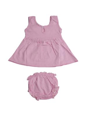 pink cotton blend frock - 17470302 - Standard Image - 2