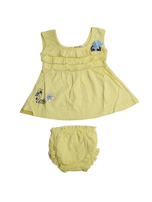 yellow cotton blend frock - 17470303 - Very Small Image - 1