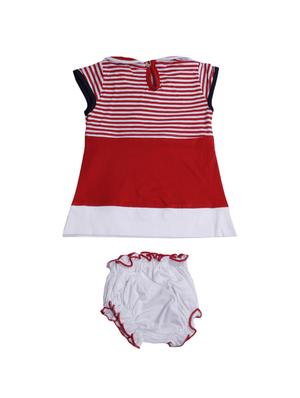 red cotton blend frock - 17470311 - Standard Image - 2
