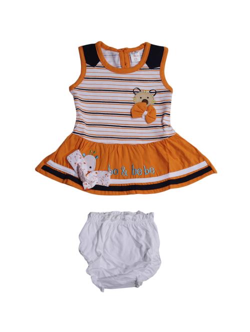 orange cotton blend frock - 17470313 - Standard Image - 1
