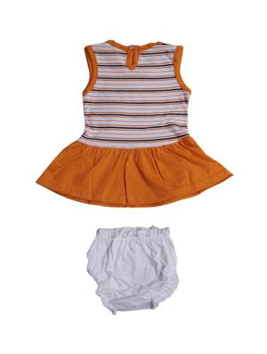orange cotton blend frock - 17470313 - Standard Image - 2