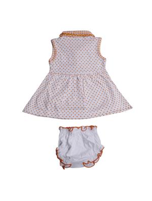 orange cotton blend frock - 17470322 - Standard Image - 2