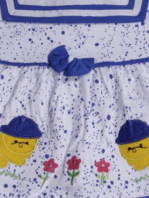 blue cotton blend frock - 17470328 - Standard Image - 3