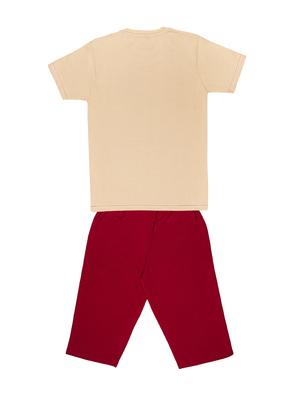 beige cotton 3/4th set twin sets - 17470428 - Standard Image - 2
