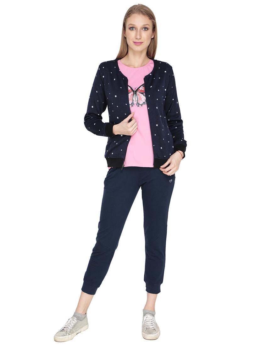 round neck printed jacket - 17470492 - Zoom Image - 4