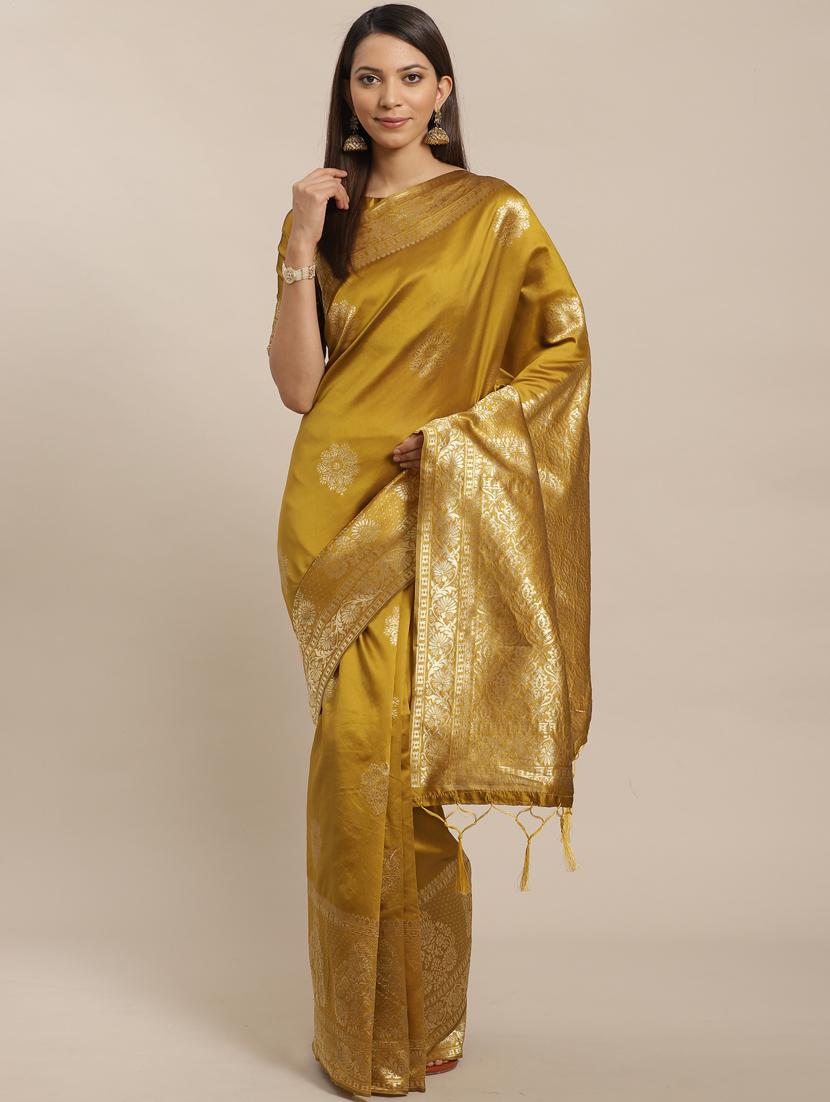 self design banarasi saree with blouse - 17470494 - Zoom Image - 1