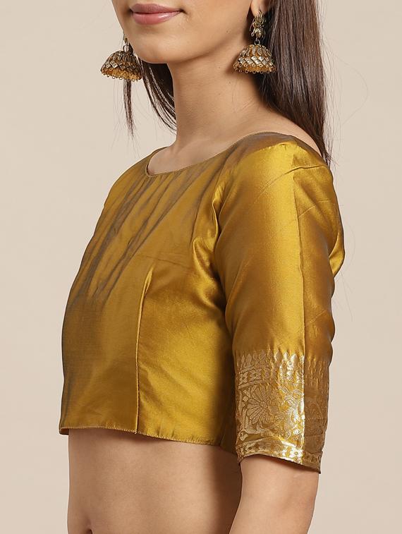 self design banarasi saree with blouse - 17470494 - Zoom Image - 3