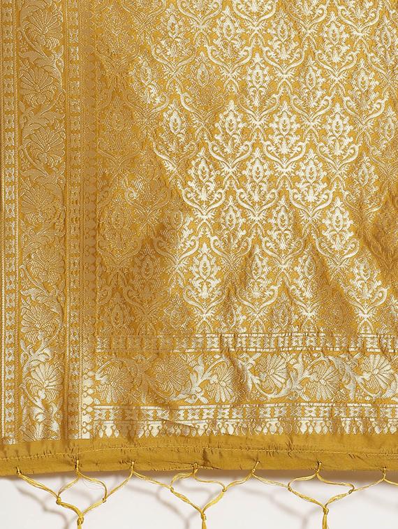 self design banarasi saree with blouse - 17470494 - Zoom Image - 4
