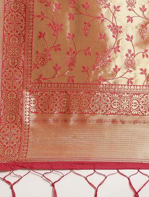 self design banarasi saree with blouse - 17470497 - Standard Image - 4
