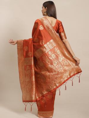 self design banarasi saree with blouse - 17470498 - Standard Image - 2