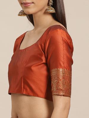self design banarasi saree with blouse - 17470498 - Standard Image - 3