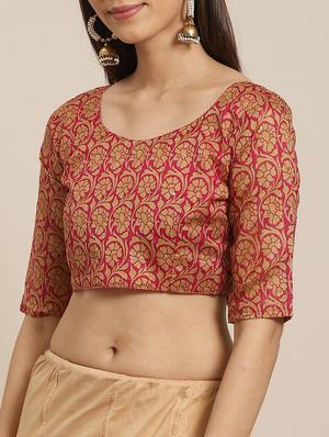 floral printed saree with blouse - 17470509 - Standard Image - 3