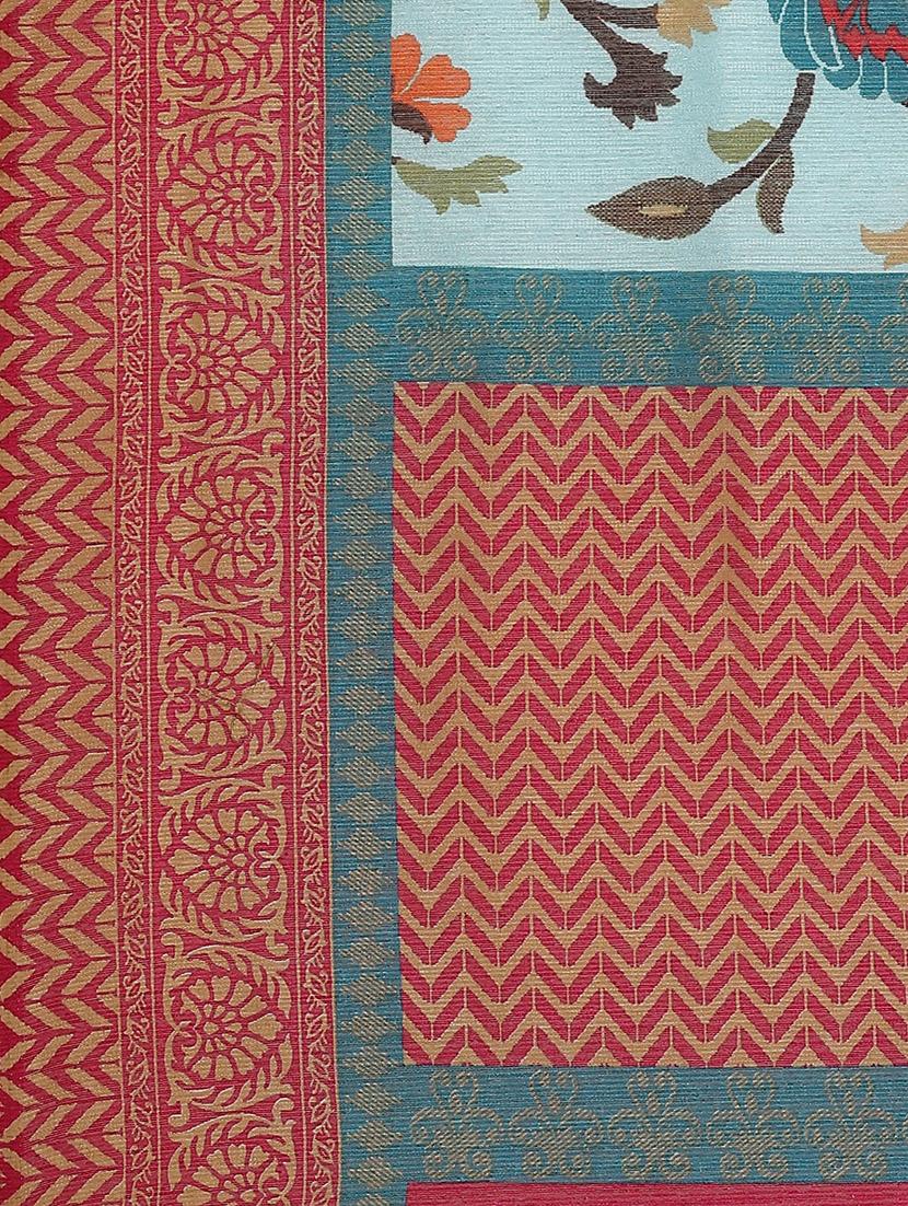floral printed saree with blouse - 17470509 - Zoom Image - 4