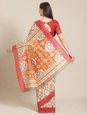 floral printed saree with blouse - 17470510 - Standard Image - 2