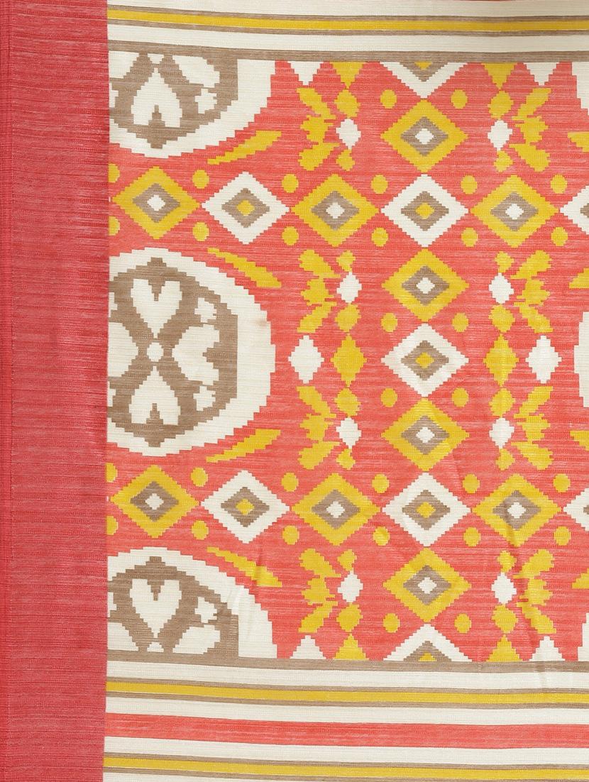 floral printed saree with blouse - 17470510 - Zoom Image - 4