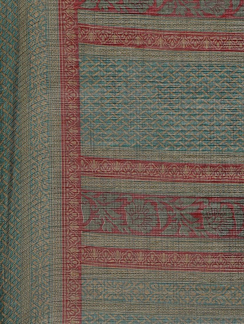 floral printed saree with blouse - 17470512 - Zoom Image - 4