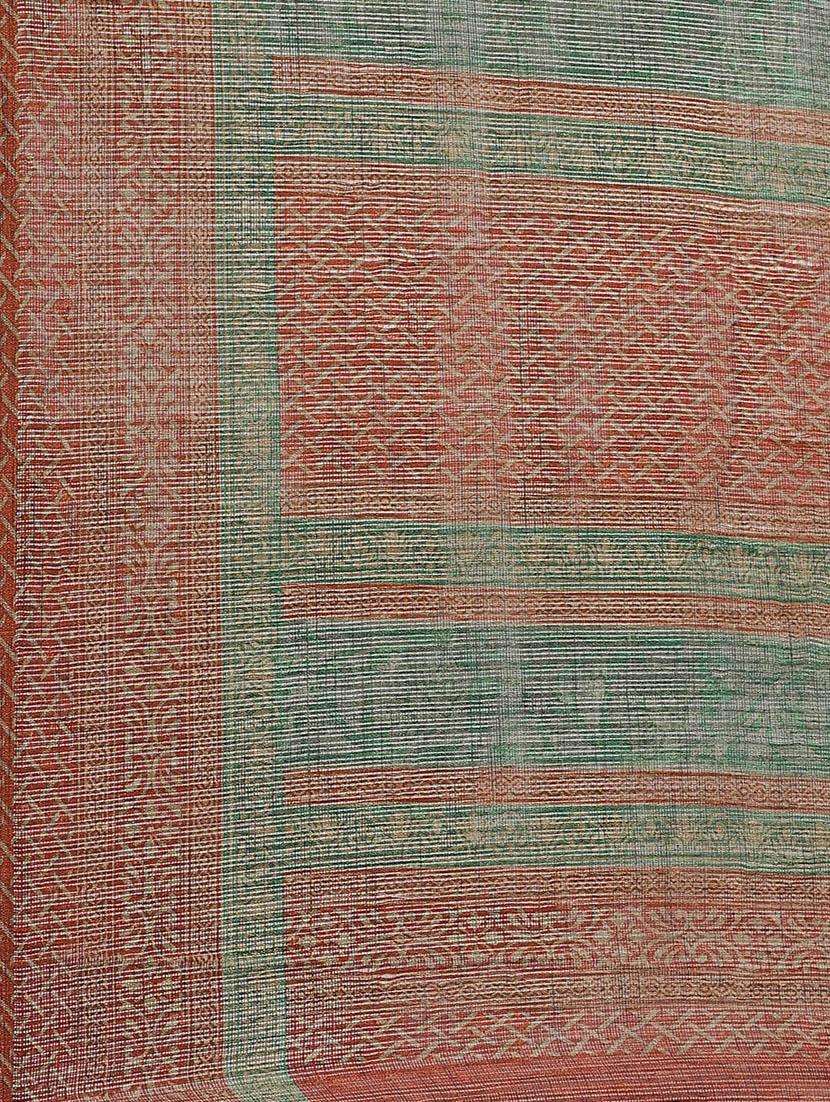 floral printed saree with blouse - 17470514 - Zoom Image - 4