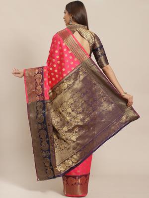 ethnic motifs banarasi saree with blouse - 17470517 - Standard Image - 2