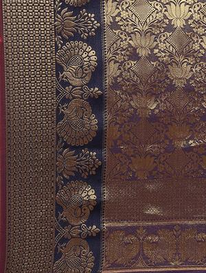 ethnic motifs banarasi saree with blouse - 17470517 - Standard Image - 4