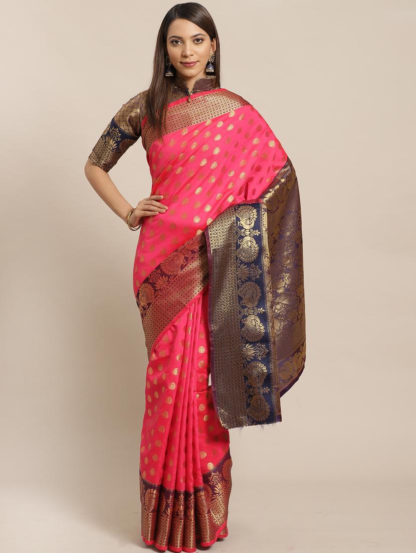 ethnic motifs banarasi saree with blouse - 17470517 - Zoom Image - 1